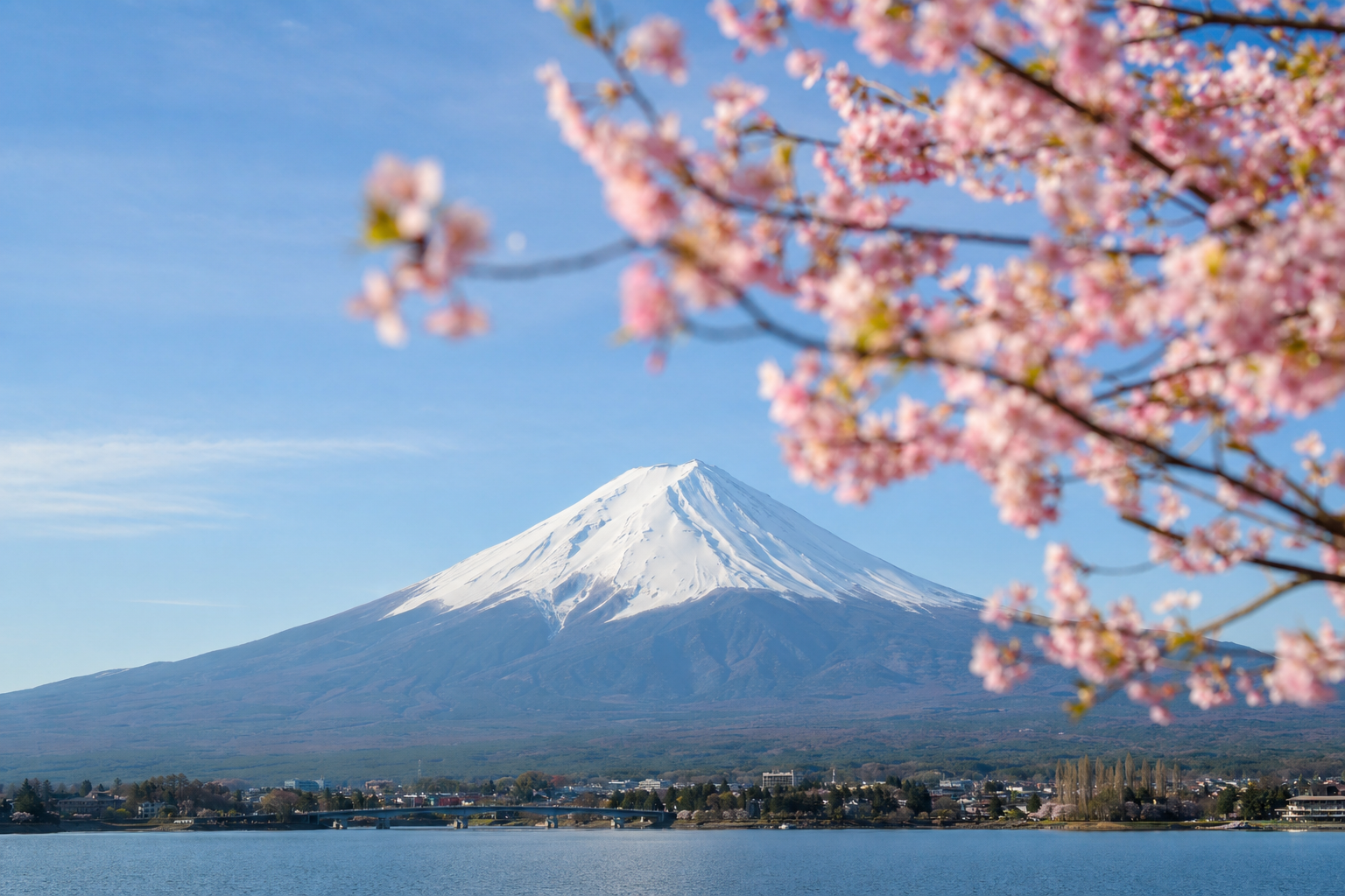 生成一张相机拍摄的照片，使用Nikon z8 拍摄，地点在富士山。使用长焦光圈f3.5, 右上角有樱花作为前景(有一定虚化效果），富士山在画面中央，天气晴朗，天空只有微微薄云，整体氛围美妙，轻松惬意
第二张图提示词：你是一名街头摄影师，目前在东京街头拍摄，要求如下：拍摄人物主要是一名漂亮的中国小姐姐，她在画面的中央，面向摄像头(站在原地不懂)，周围路人穿流而过，但是被很好的虚化了(抓住了重点拍摄人物)，画面采用黑白配色，整体非常有格调